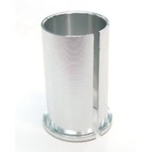 Kalloy Alloy Ahead Stem Shim - 50mm in length, with an inner diameter of 25.4mm and an outer diameter of 28.6mm - SILVER.