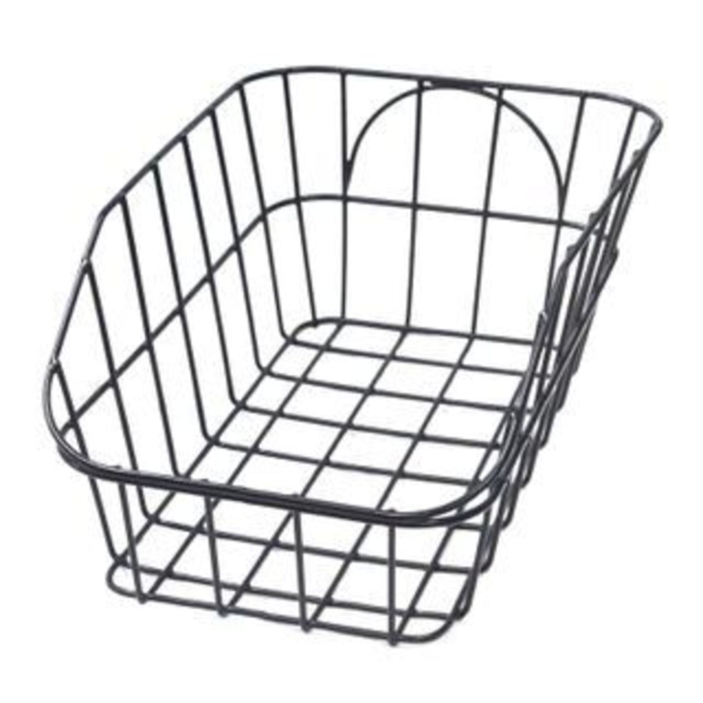 Black Rear Fixed Wire Basket - Dimensions: 465x330x210/110mm