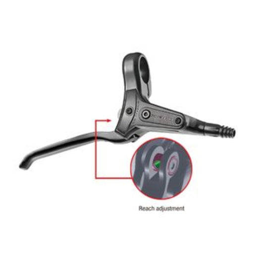 Tektro HDM285/286 Left-Hand Hydraulic Disc Brake Lever - Alloy, 2-Finger Blade, 81-85mm Reach.