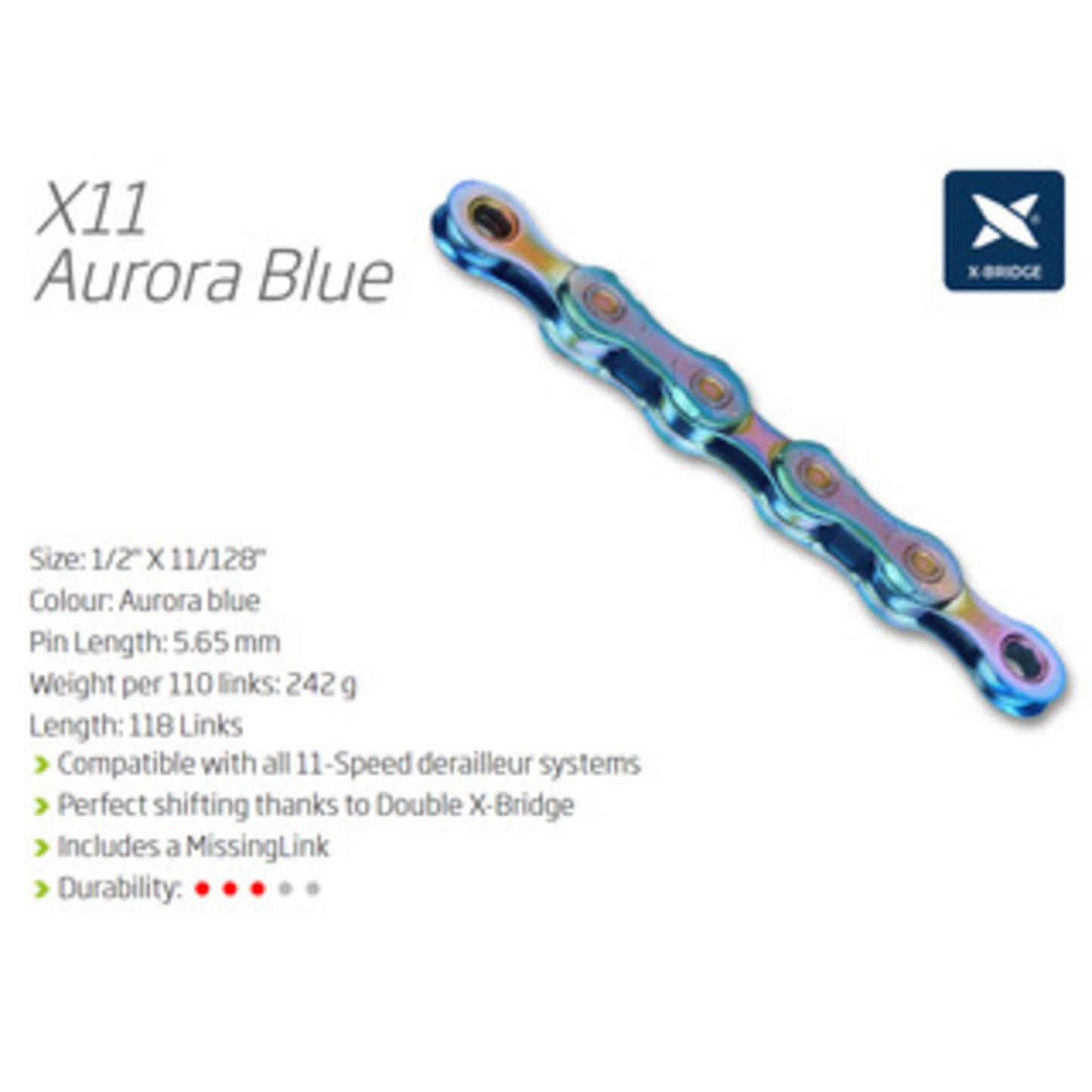 KMC X11 Aurora Limited Edition 11-Speed Chain