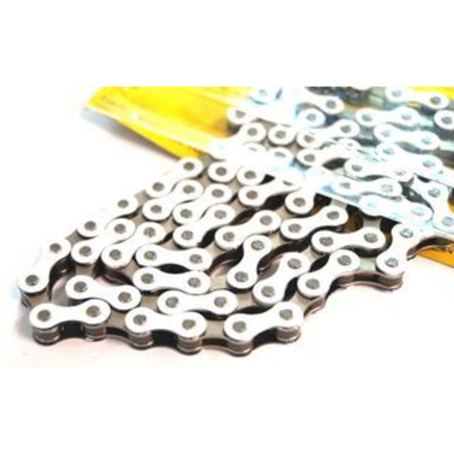 YBN S-410 Nickel/White Single Speed Chain, 112 Links