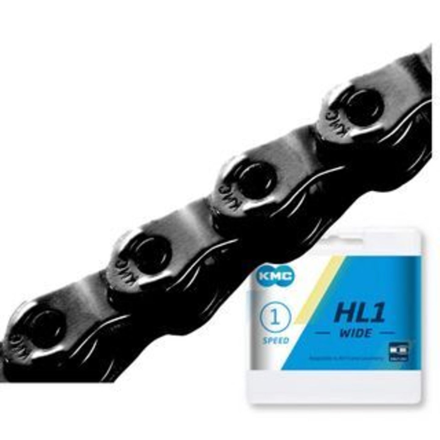 KMC HL1 Half Link Chain - 1/2" x 1/8" x 100 Links in Black