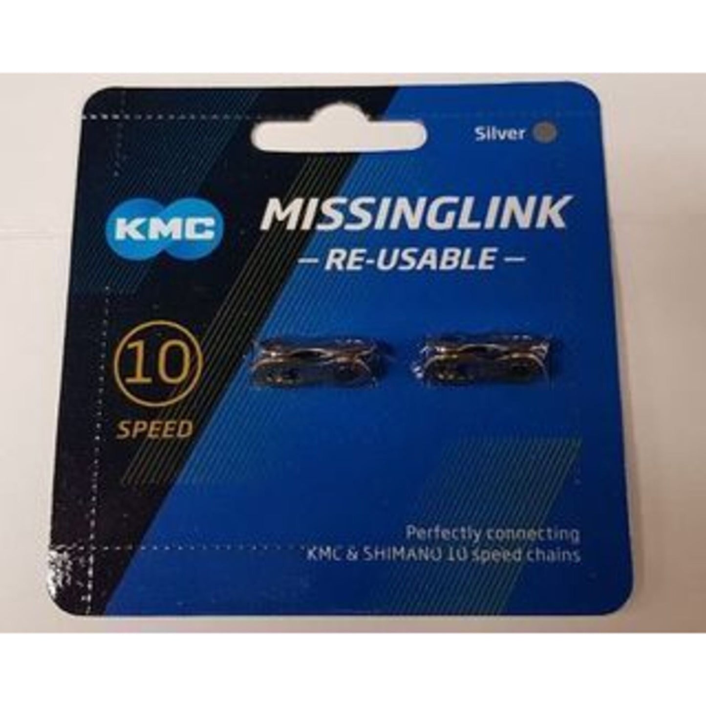 KMC 10-Speed Connecting Link - Silver, Reusable, with a 6mm Pin Length.
