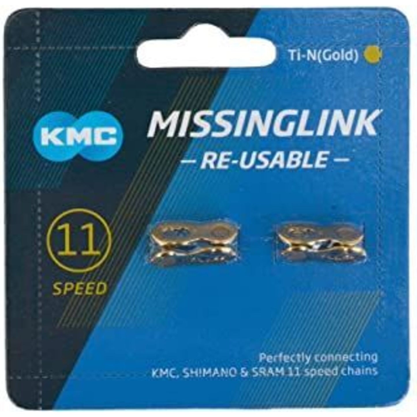KMC 11-Speed Gold Connecting Link - 2 pieces per MF card.