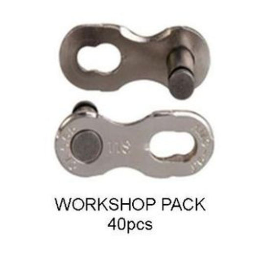 KMC 11-Speed Silver Connecting Link - 40 Pieces for Workshop Use
