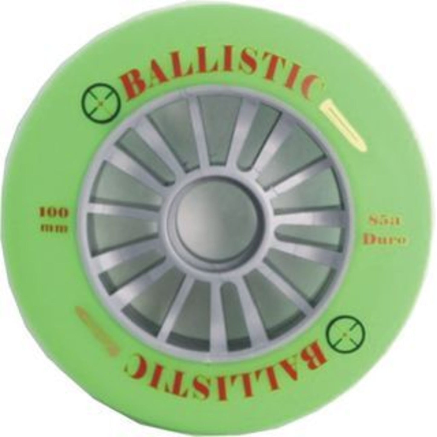 Ballistic 100mm Scooter Wheel - Silver Core with Green PU