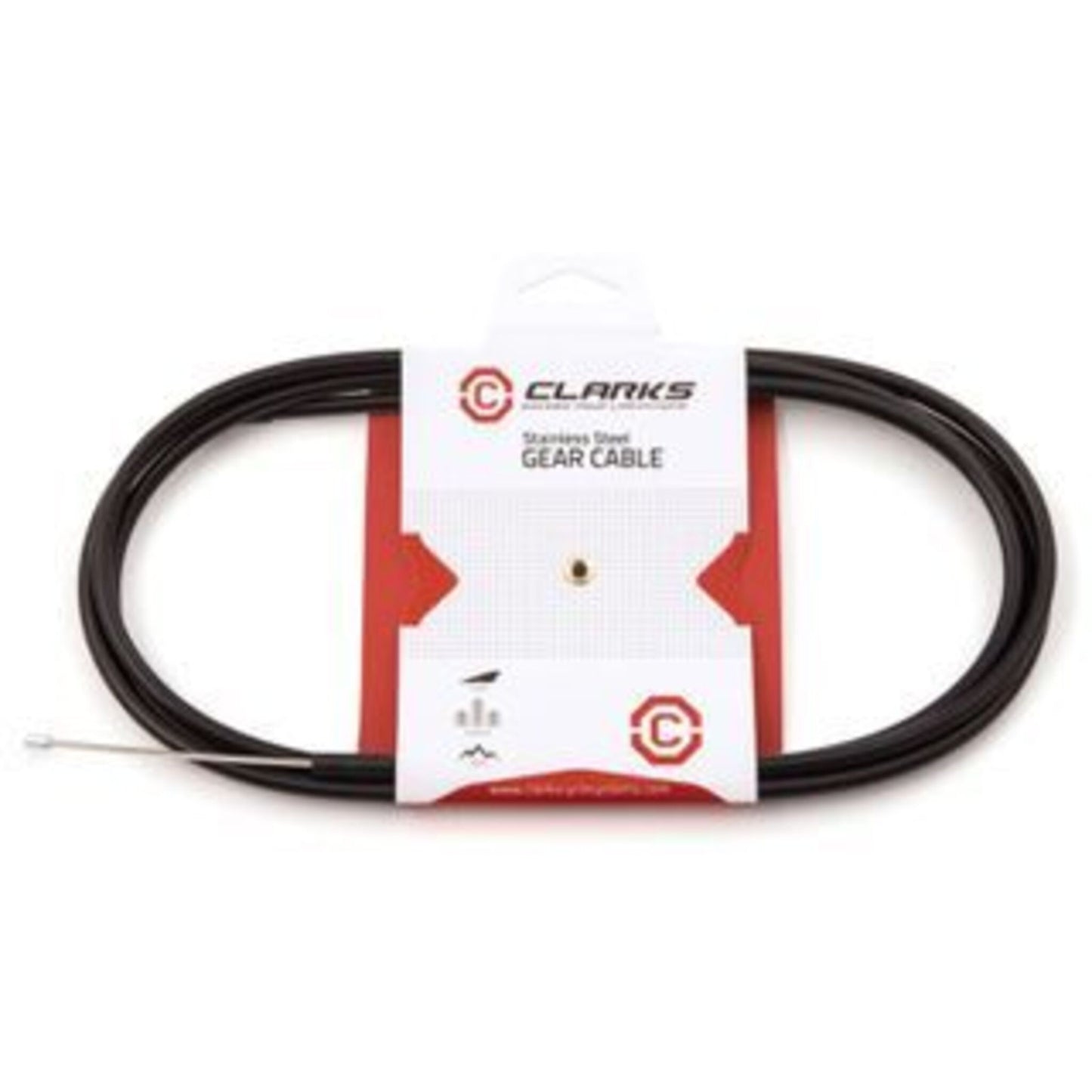 Stainless steel gear cable suitable for MTB, hybrid, and road bikes - featuring a 1500mm inner cable and a 2000mm outer casing.