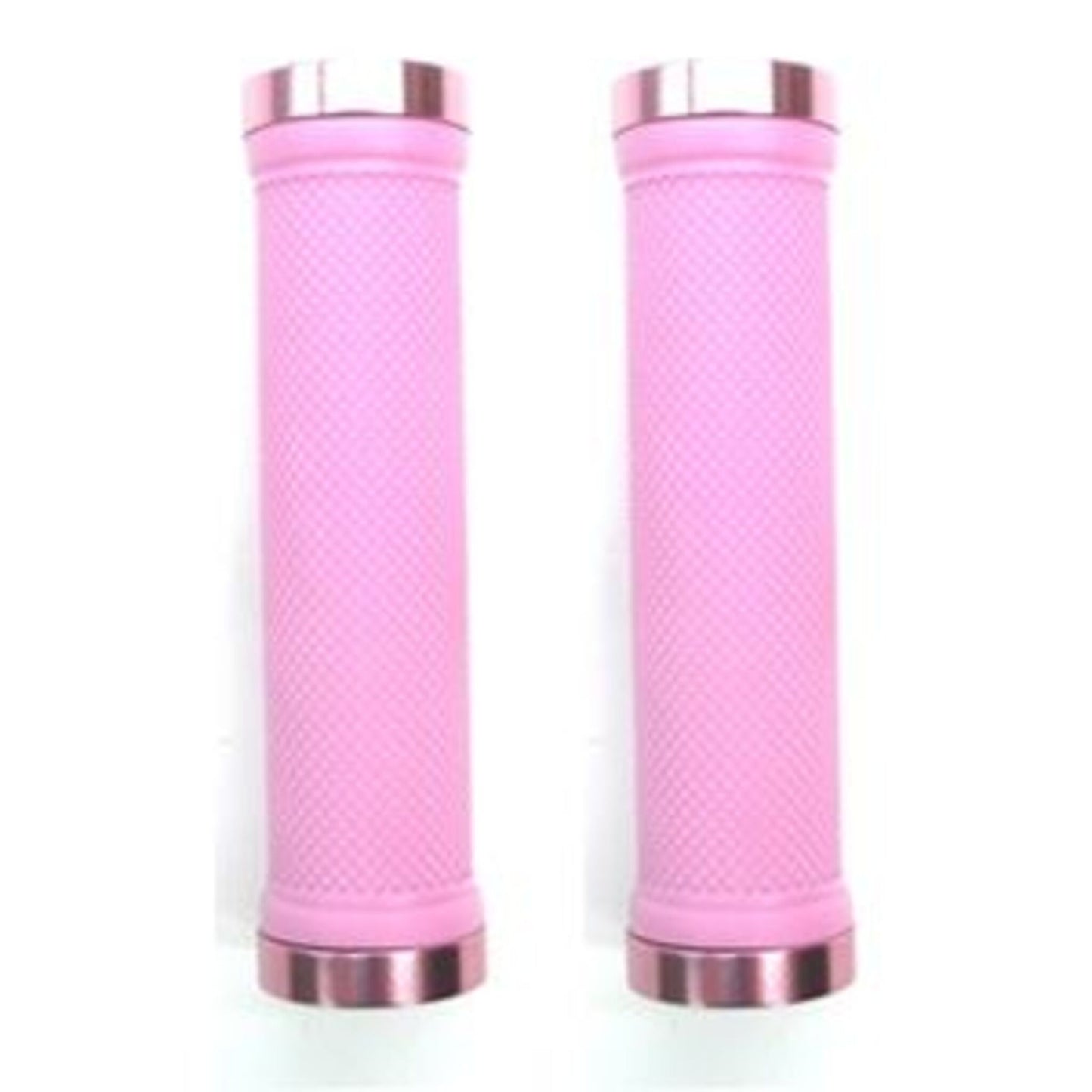 GRIPS Lock-On Dual Clamp 130mm Pink with Plug and Rings