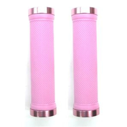 GRIPS Lock-On Dual Clamp 130mm Pink with Plug and Rings