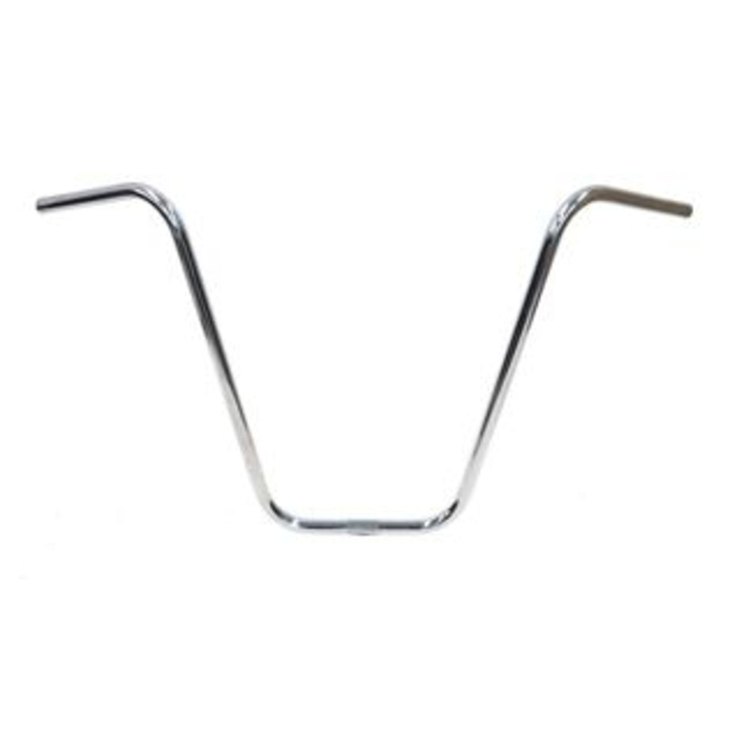 Steel Hi-Rise Handlebar - 22.2mm diameter, 66cm width, 381mm rise, in silver.