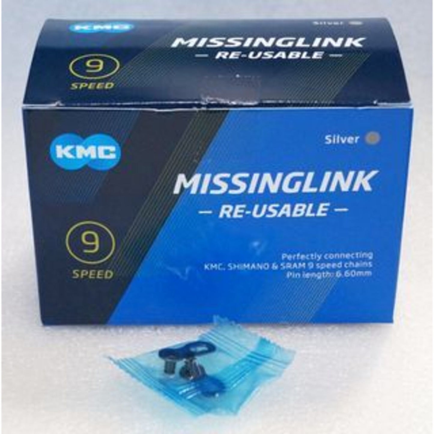 KMC 9-Speed Connecting Links - 40 Pieces in Silver for Workshop Use