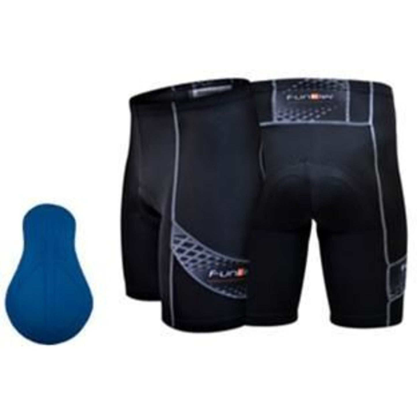 FUNKIER Milano Men's Black Padded Cycling Shorts - 8 Panel Knickers (LARGE)