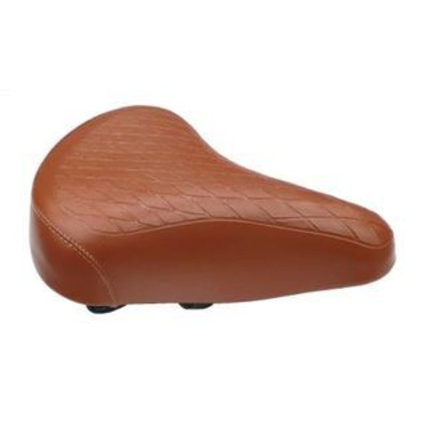 RetroRide Women's Saddle - Quilted Vinyl with Dual Coil Springs, Brown, Dimensions: 250mm x 190mm.