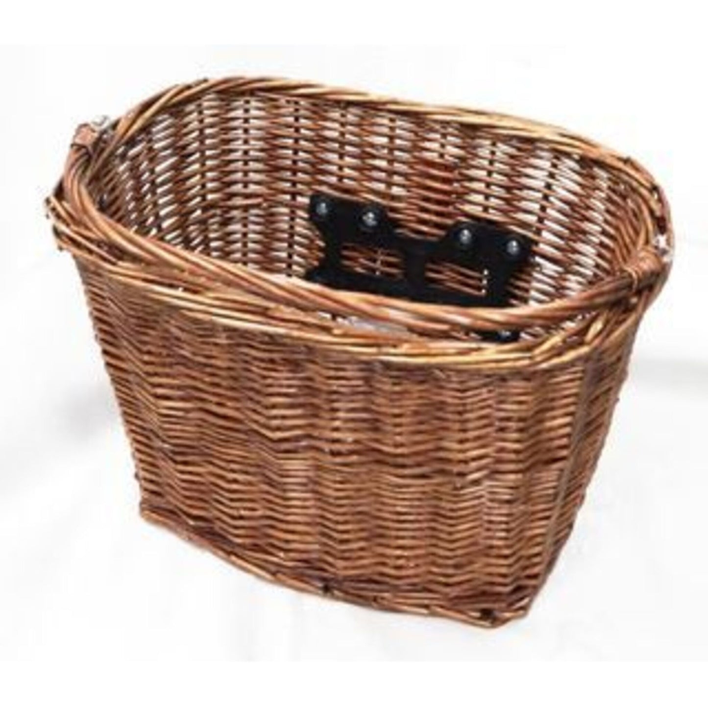 Quick Release Wicker Front Basket with Handle - Dimensions: 350mm x 260mm x 220mm.