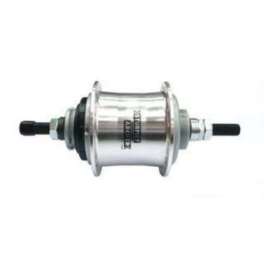 Sturmey Archer SRF3 3-speed Hub - Polished Silver, 36 Holes, 117mm - Comes with Shifter Kit