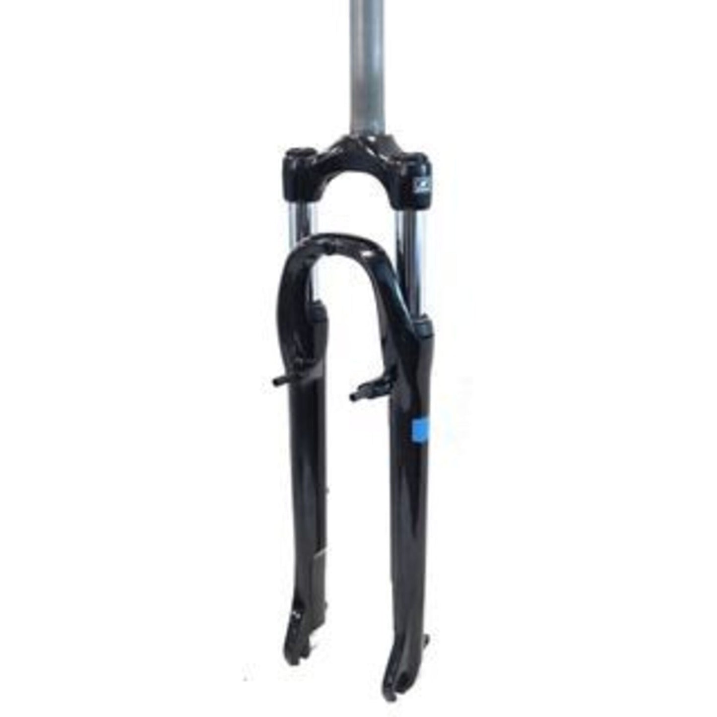 SR Suntour 700c Suspension Fork - 63mm travel, threadless design, coil spring, alloy crown, V-brake pivot, 9mm axle, in black.