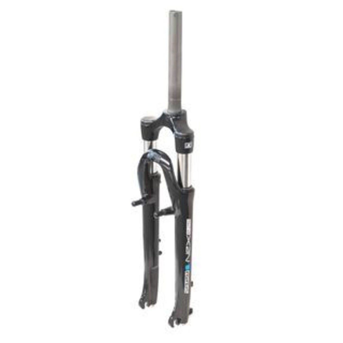 SR Suntour Unspecified 700C Suspension Fork with 75mm travel, V-brake compatibility, 1-1/8" stem size, preload adjuster, and finished in black.
