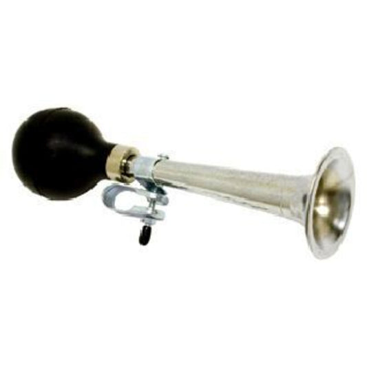22cm Silver and Black BikeLane Air Horn with Rubber Bulb - Produces a Loud Warning Sound for Cyclists