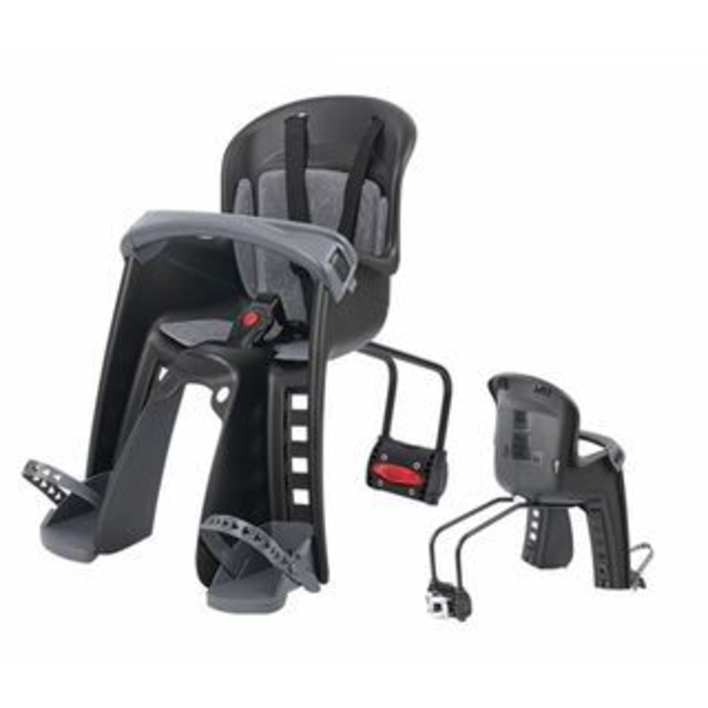 Polisport BILBY Junior Front-Facing Baby Seat for Mounting on Seat Tube, Suitable for Weights Up to 15KG, in Black/Grey.