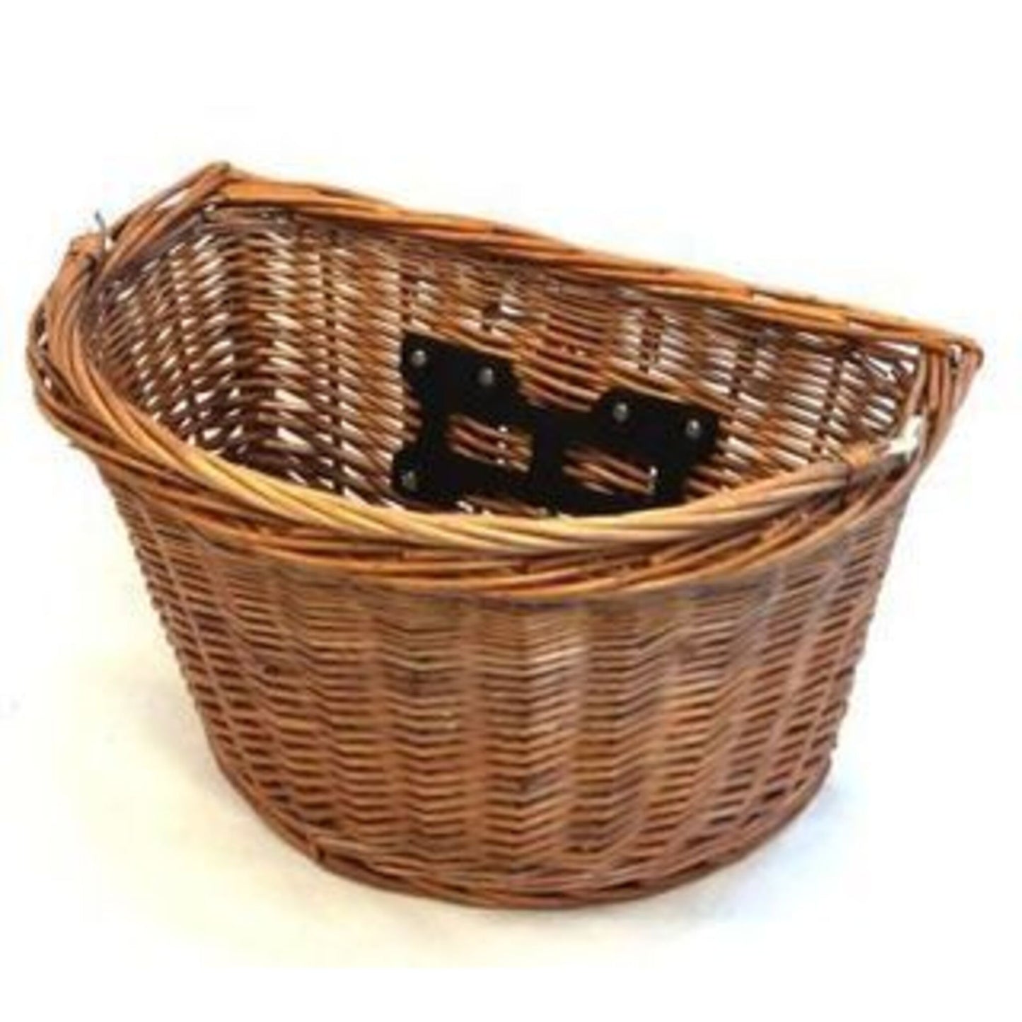 Quick Release Wicker Front Basket with Handle - Dimensions: 380mm x 280mm x 220mm.