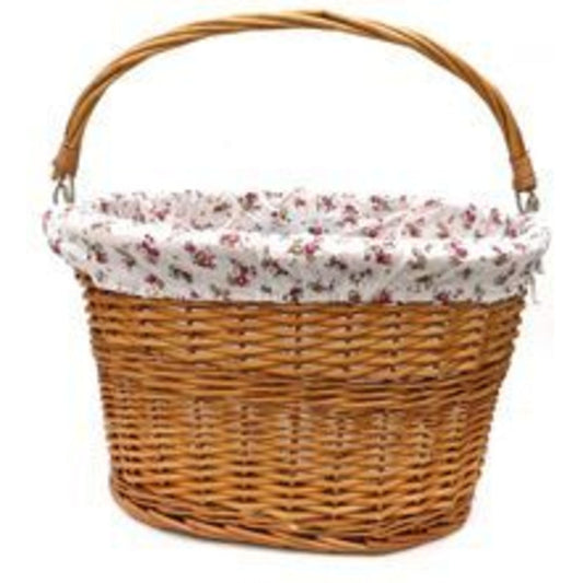 TsaiYarn Wicker Front Basket featuring a Quick Release and Handle - Dimensions: 400x300x420mm.