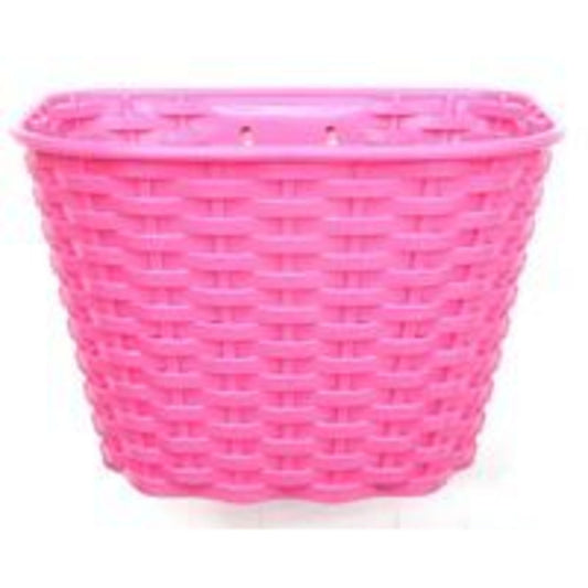 Sunnywheel Front Bike Basket - Pink Plastic for 16-20" Bicycles