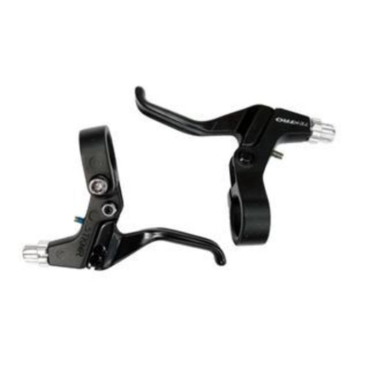 Tektro 2-Finger Brake Levers for Linear, Caliper, Cantilever, and U Brakes - COMPLETE BLACK (Set of Two)