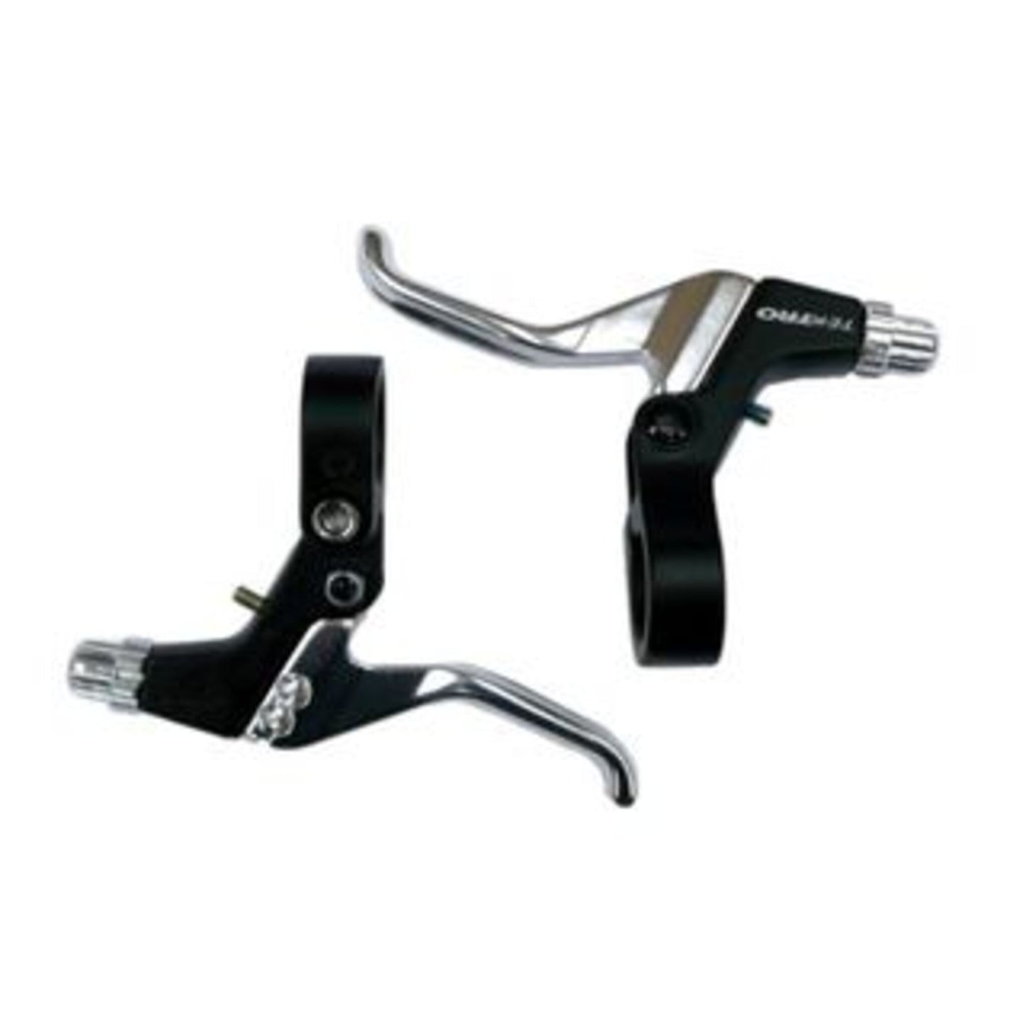 Tektro 2-Finger Brake Levers for Linear, Caliper, Cantilever, and U Brakes - Silver and Black (Set of Two)