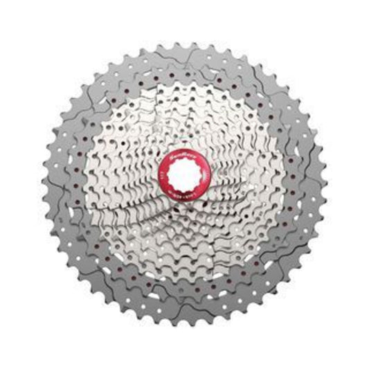 Sunrace Metallic Silver 12-Speed Cassette compatible with HG Shimano and Sram Freehub Bodies.