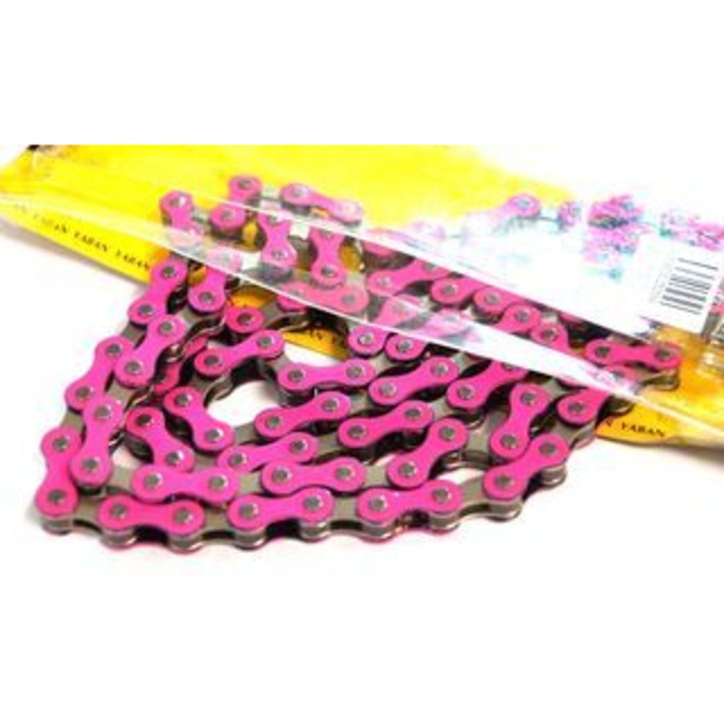YBN S-410 Nickel Pink Single Speed Chain - 112 Links