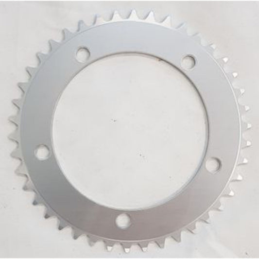 Lasco Alloy 42T Single Speed Chainring with a 130 BCD - Silver