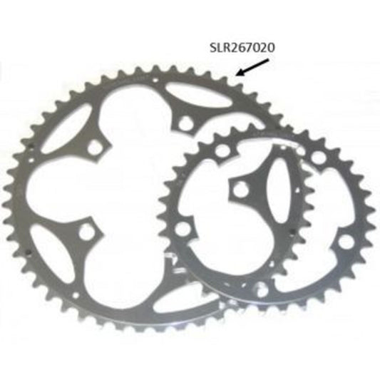Stronglight 48T Road Chainring with a 130mm BCD for 9/10 Speed, Silver.
