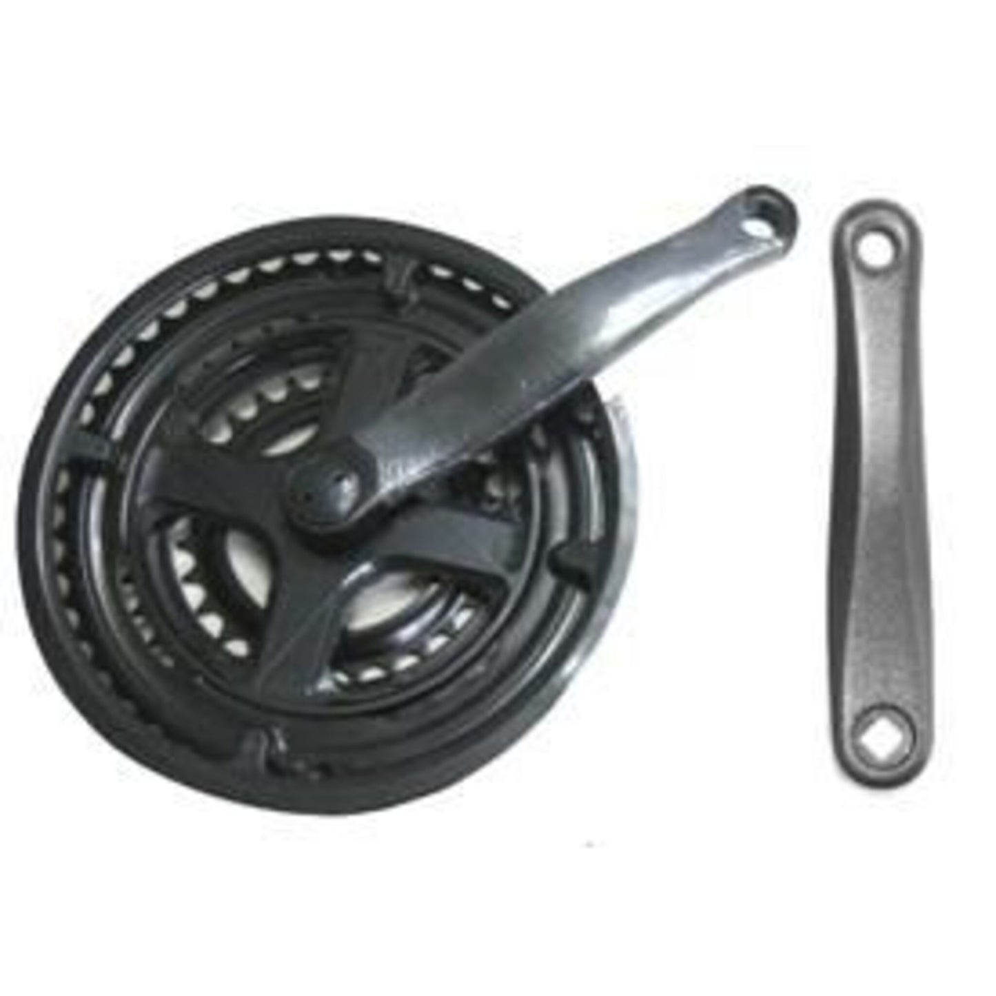 Black Steel Chainwheel Set with Guard - 170mm x 28/38/48T
