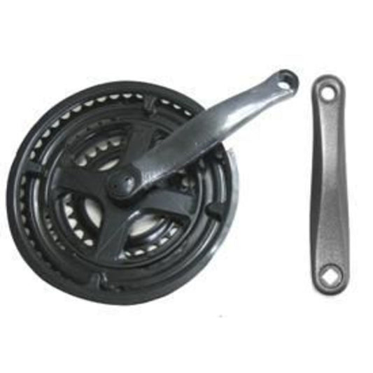 Black Steel Chainwheel Set with Guard - 170mm x 28/38/48T