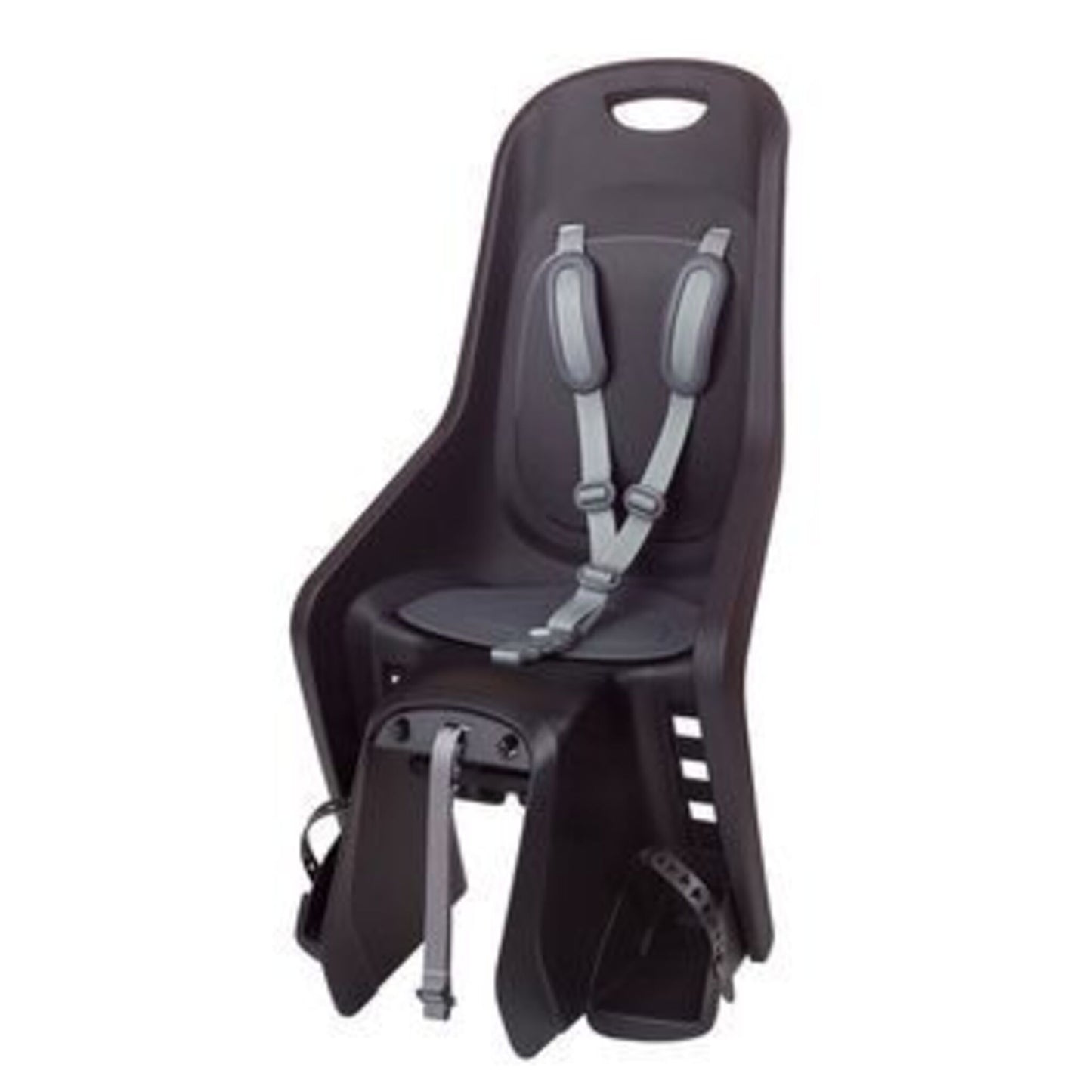 Polisport Bubbly Maxi Child Bike Seat - Compatible with MIK HD, in Black/Dark Grey.