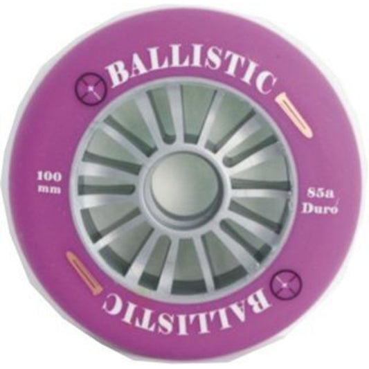 Ballistic 100mm Scooter Wheel - Silver Core with Purple PU
