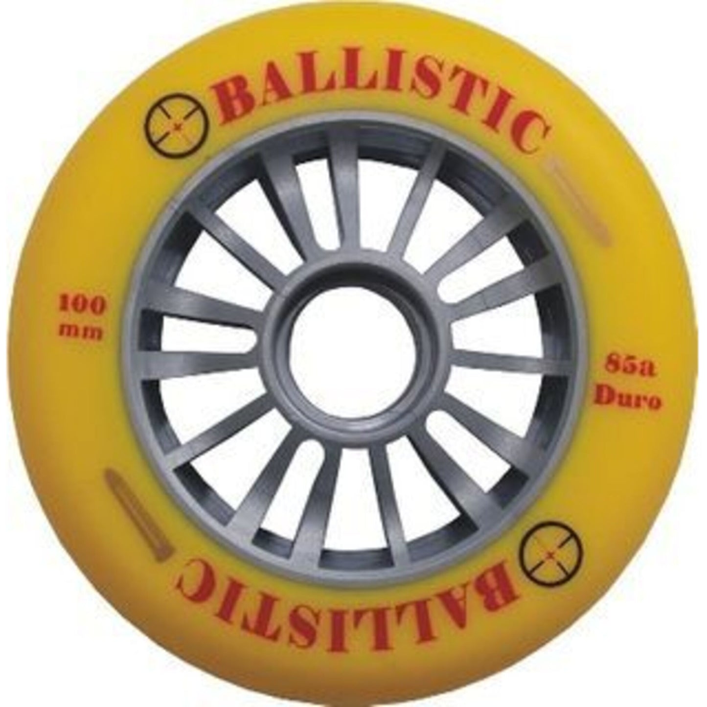 Bulletproof 'Ballistic 100mm Scooter Wheel - Silver Core, Yellow PU'