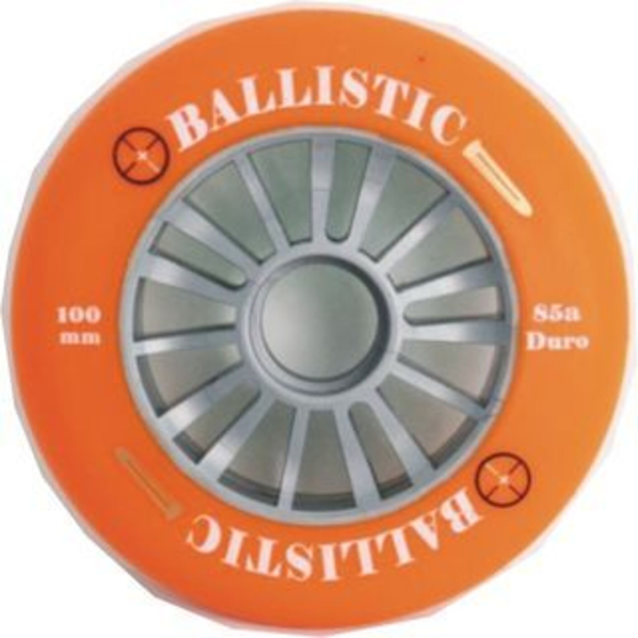 Bulletproof '100mm Ballistic Scooter Wheel - Silver Core, Orange PU ...