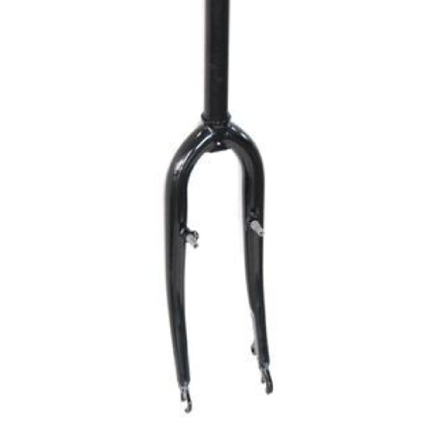 Black Steel 24" Rigid Fork featuring a Threadless 1 1/8" Stem, Pivot, and Disc Mount.