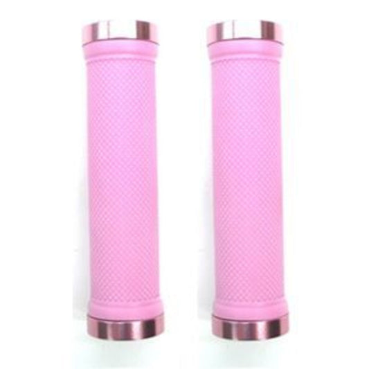 GRIPS   Lock-On Dual Clamp 130mm   Pink with Plug and Rings