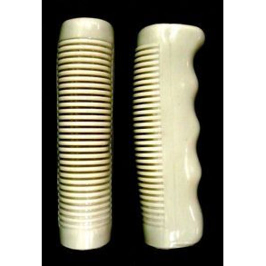 White Grips Featuring Finger Grooves - 110mm