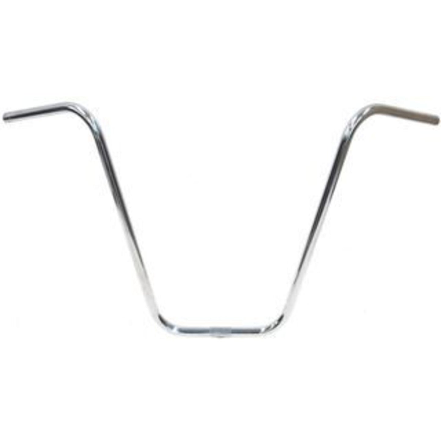 Steel Hi-Rise Handlebar - 22.2mm diameter, 66cm width, 381mm rise, silver finish.