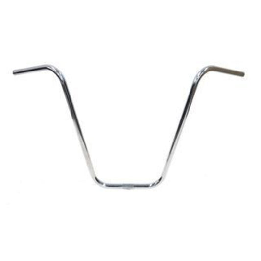 Steel Hi-Rise Handlebar - 22.2mm diameter, 91cm width, 500mm rise, in silver.