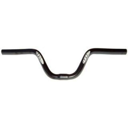 Black Steel Handlebar measuring 25.4mm in diameter, 63cm in width, and featuring a 150mm rise.