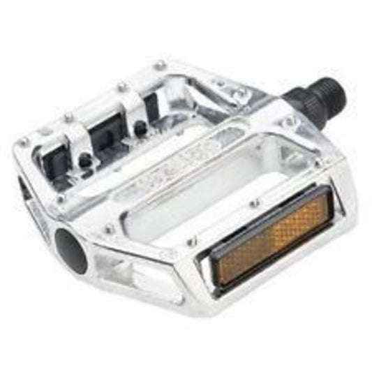 VP BMX Pedals - Spacious Platform, Single-Piece Alloy Construction, Silver Coating.