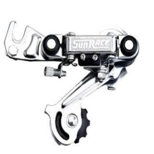 Sunrace RD-TY21 Rear Derailleur, similar to Shimano, designed for 5/6 speed bikes with a long cage and bracket.