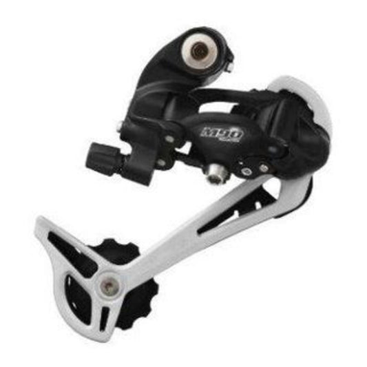Sunrace Shimano-compatible Alivio M4000 9-Speed Long Cage Rear Derailleur designed for 11-34T cassettes - Black.
