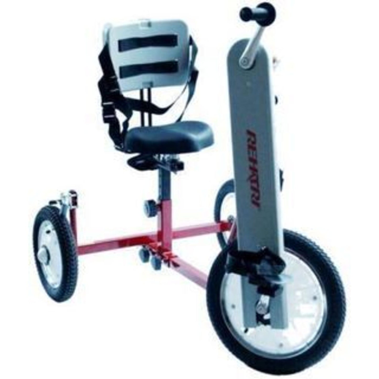 Gomier Rehatri Trike with 16" front and rear wheels, featuring a single speed in red.