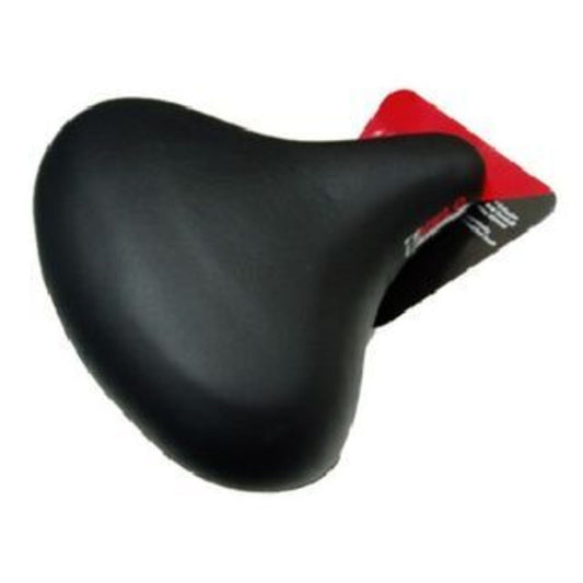 Velo Cruiser/Exercise Saddle featuring Gel padding, a Webspring base, dual coil springs, rails, and a clamp.