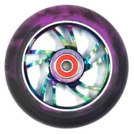 100mm Bulletproof Alloy Scooter Wheel featuring ABEC-9 Bearing and Metal Heat Core.